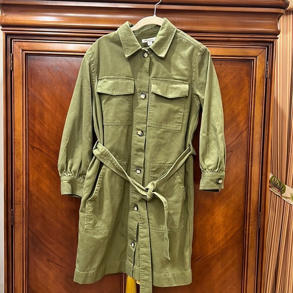 Free Assembly S women’s army green denim dress. - Picture 1 of 6